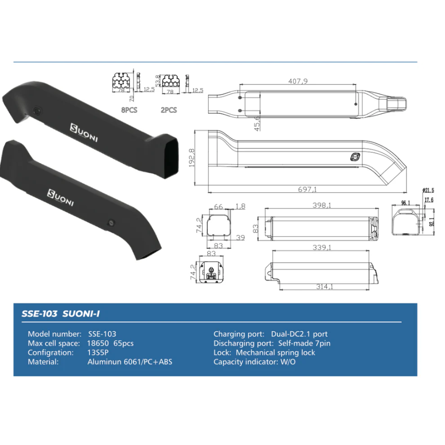 EUNORAU 48V15Ah/17Ah FAT-HS/DEFENDER-S/URUS Replace&Upgrade Battery